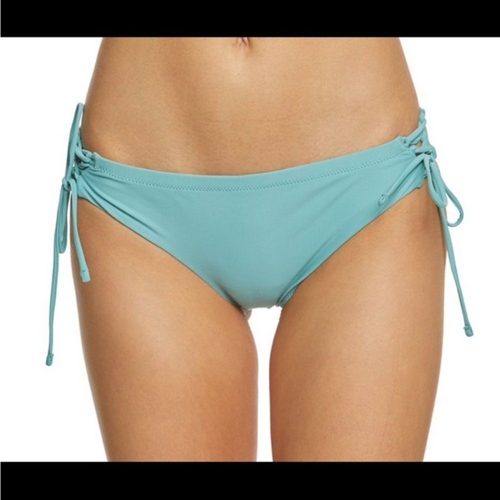 Raisins Sayulita Lace Up Side Tie Boy Short Light Aqua Swim Bottom Size Large